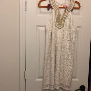 Lily Pulitzer white/gold dress size 10